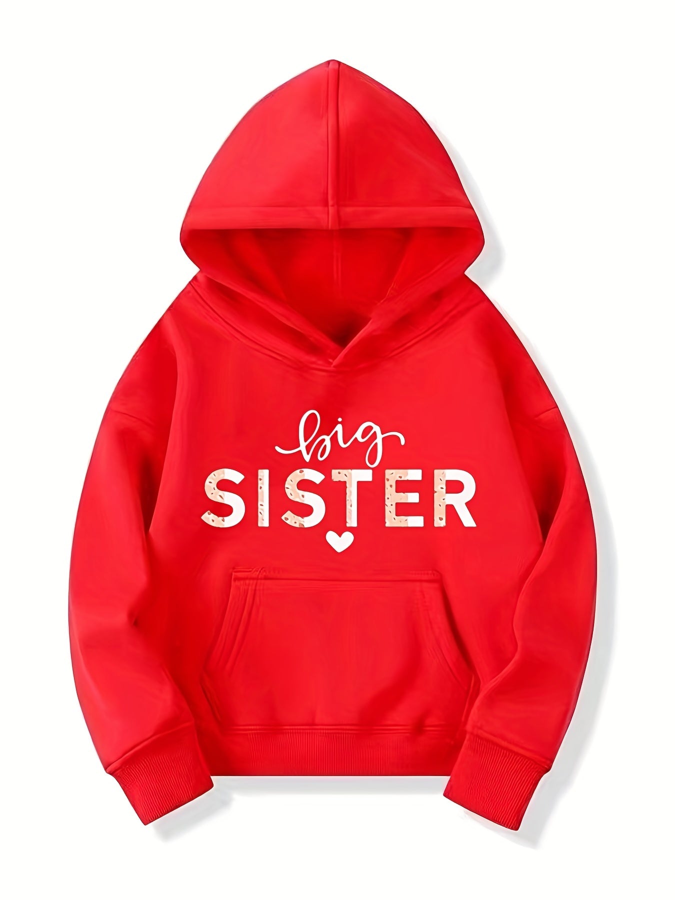 Big Sister Pattern Smart Hoodie For Girls Party Casual Long Sleeve Top