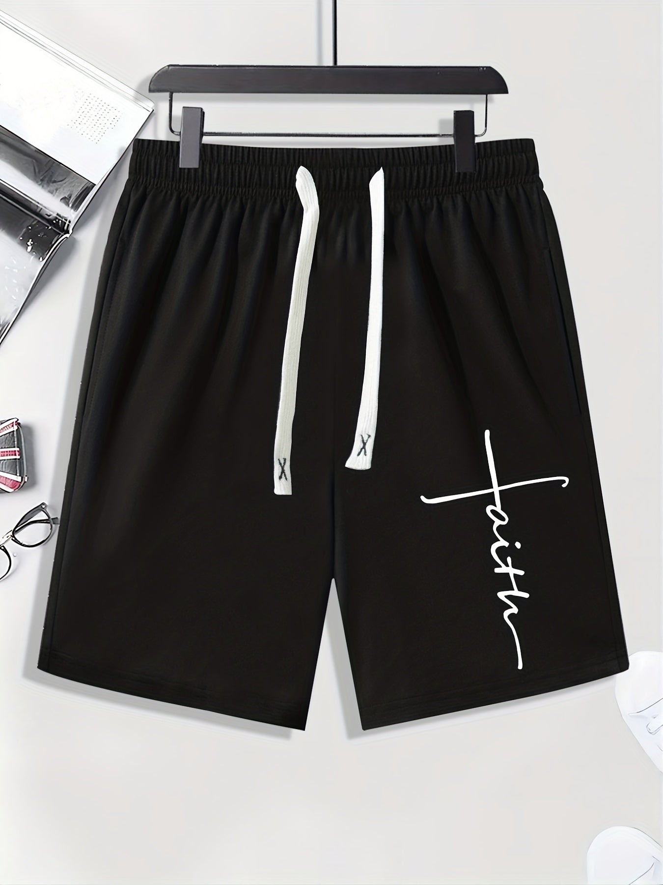 Men's Faith Print Drawstring Shorts