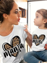 Leopard Heart MOM&BABY Matching T-shirts