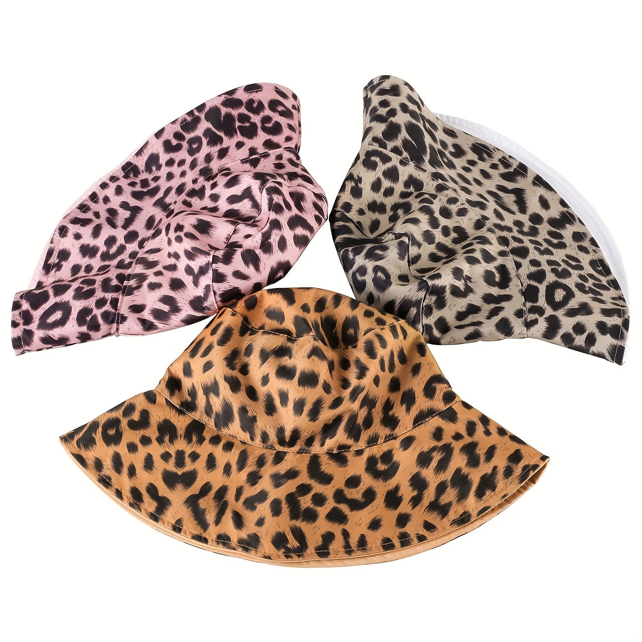 Leopard Print Reversible Bucket Hat Lightweight Sunscreen Fisherman Cap