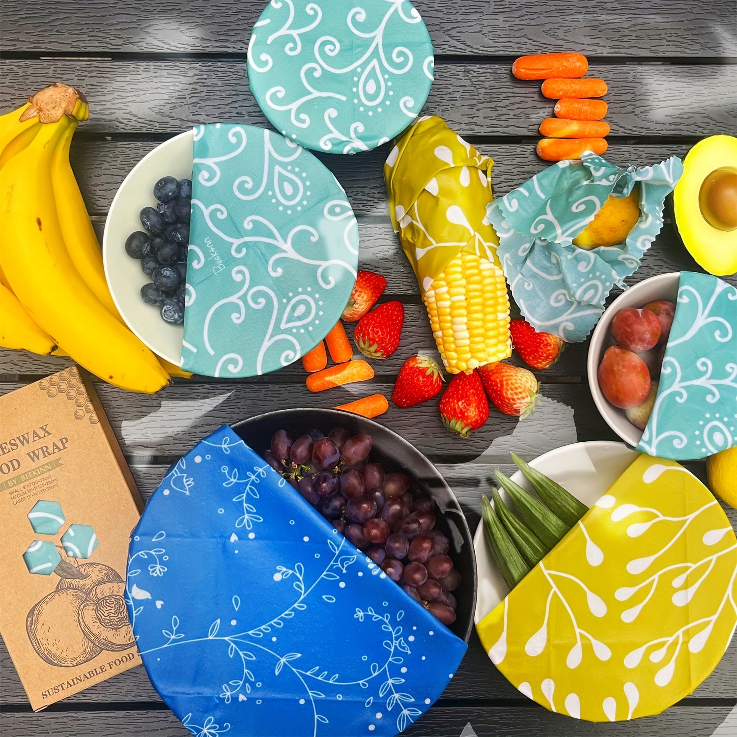 Organic Beeswax Wraps Sustainable Zero Waste Food Storage