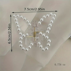 Faux Pearl Butterfly Hair Clip Small Hairpin