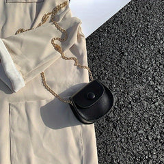Stylish Mini Flap Chain Saddle Bag for Makeup Lipsticks and Toiletries