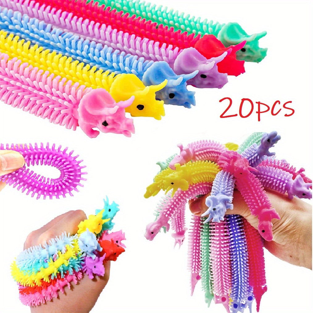 20pcs Dinosaur Sensory Noodle Stretchy String Fidget Toys for Stress Relief