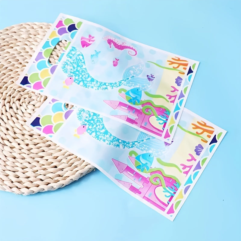 10pcs Mermaid Party Favor Bags for Holiday Decorations & Supplies