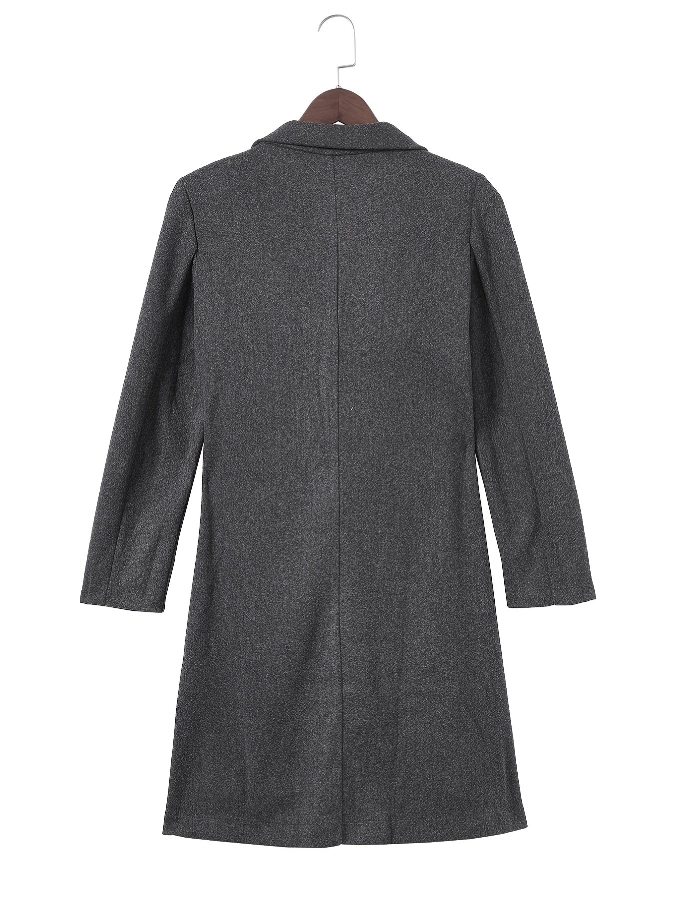 Solid V Neck Wrap Coat Fall Winter Jacket Women's Clothing