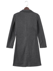 Solid V Neck Wrap Coat Fall Winter Jacket Women's Clothing