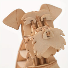 3D Wooden Puzzle Animal Pet Dog Model Toy DIY Handicraft Christmas Gift