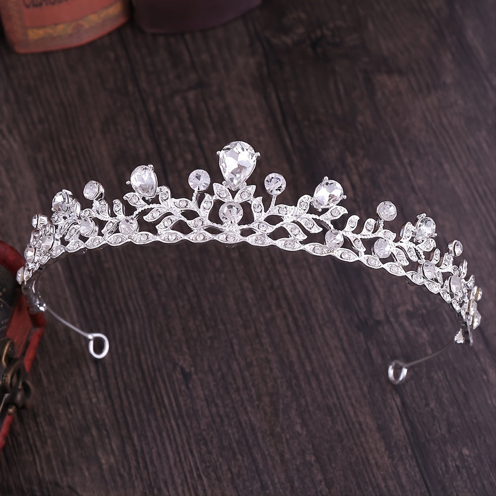 Baroque Crown & Tiara Golden Crystal Bride Wedding Queen Crowns Princess Tiaras