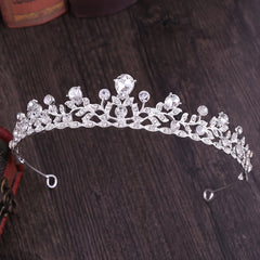 Baroque Crown & Tiara Golden Crystal Bride Wedding Queen Crowns Princess Tiaras
