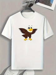 Eagle Print Men's Graphic Tee for Summer