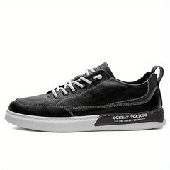 Men's Slip On Leather Skate Shoes Walking Sneakers