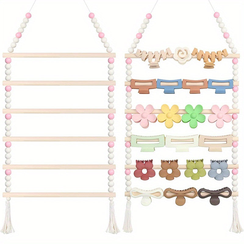 Boho Hair Clips Organizer, Large Capacity Hair Accessories Storage