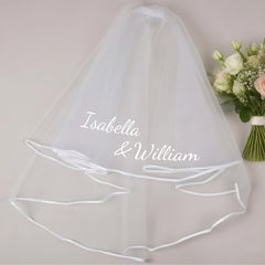 Personalized Bridal Veil Custom Bride's Name & Wedding Date