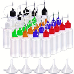 Lab Dispensing Needle Tip Bottle W/ 4 Funnels Multicolor Lids
