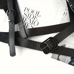 Gothic Ruffle Chest Harness Belt Body Suspenders