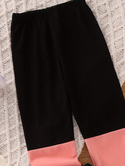 Girl's 2pcs Letter M Sweatshirt & Sweatpants Set for Spring Fall