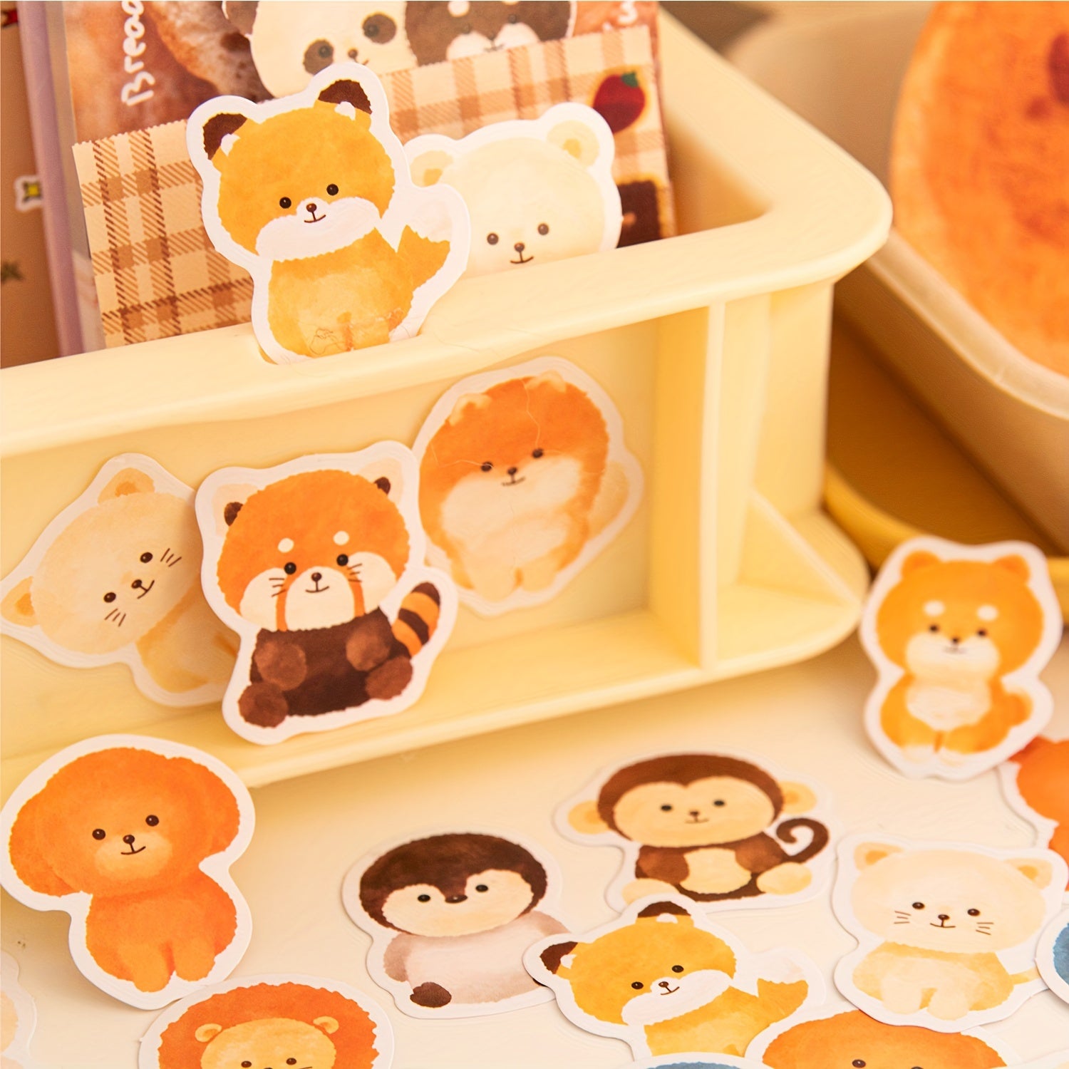 46pcs Animal Stickers Pack - DIY Journal Decoration Adhesive Sealing Stickers