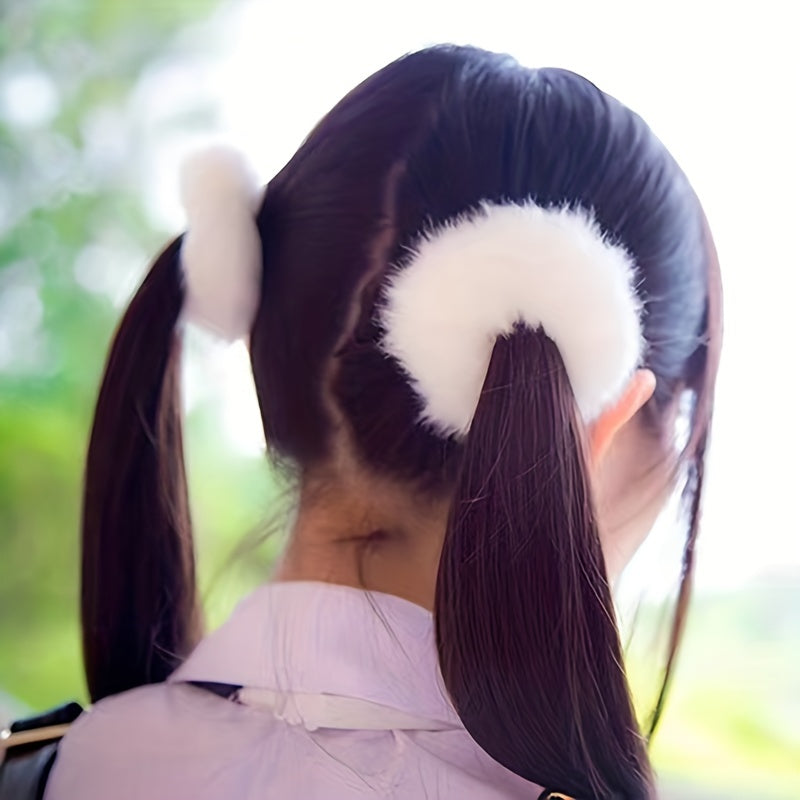 8pcs Plush Hair Ties Ponytail Holders for Girls