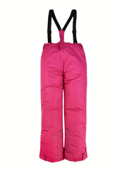 Girls Waterproof Ski Pants with Suspenders - Winter Sports Gift