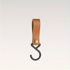 S Shape PU Leather Storage Hook Keychain for Camping