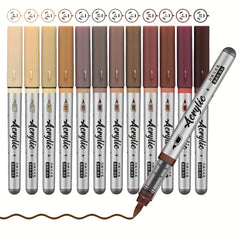 Acrylic Markers Set 12 Art Markers Brush Tip Acrylic Painter marker