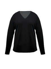 Ribbed V Neck Sweater Long Sleeve