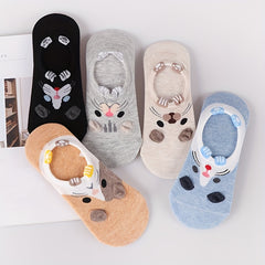 5 Pairs Cartoon Animal Socks Comfy Ankle Stockings Hosiery