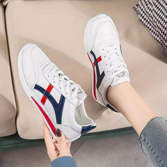 Women's Colorblock Sneakers Low Top Lace Up Walking Shoes
