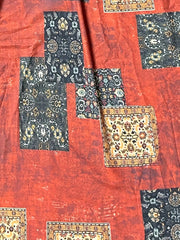 Ethnic Patchwork Print Dress Boho Crew Neck Short Sleeve Maxi Dress