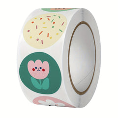 500 Sweet Heart Cartoon Stickers Roll DIY Fun Healing Small Fresh Stickers