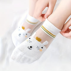 5 Pairs Baby Girls Animals Ankle Socks Thin Breathable Style