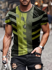 Men's Vintage Printed Sports T-shirt Casual Round Neck Tee Shirt