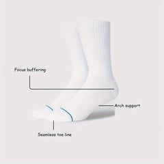 3 Pairs Solid Mid calf Casual Socks for Men
