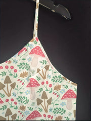 Mushroom & Leaf Print V Neck Cami Nightdress