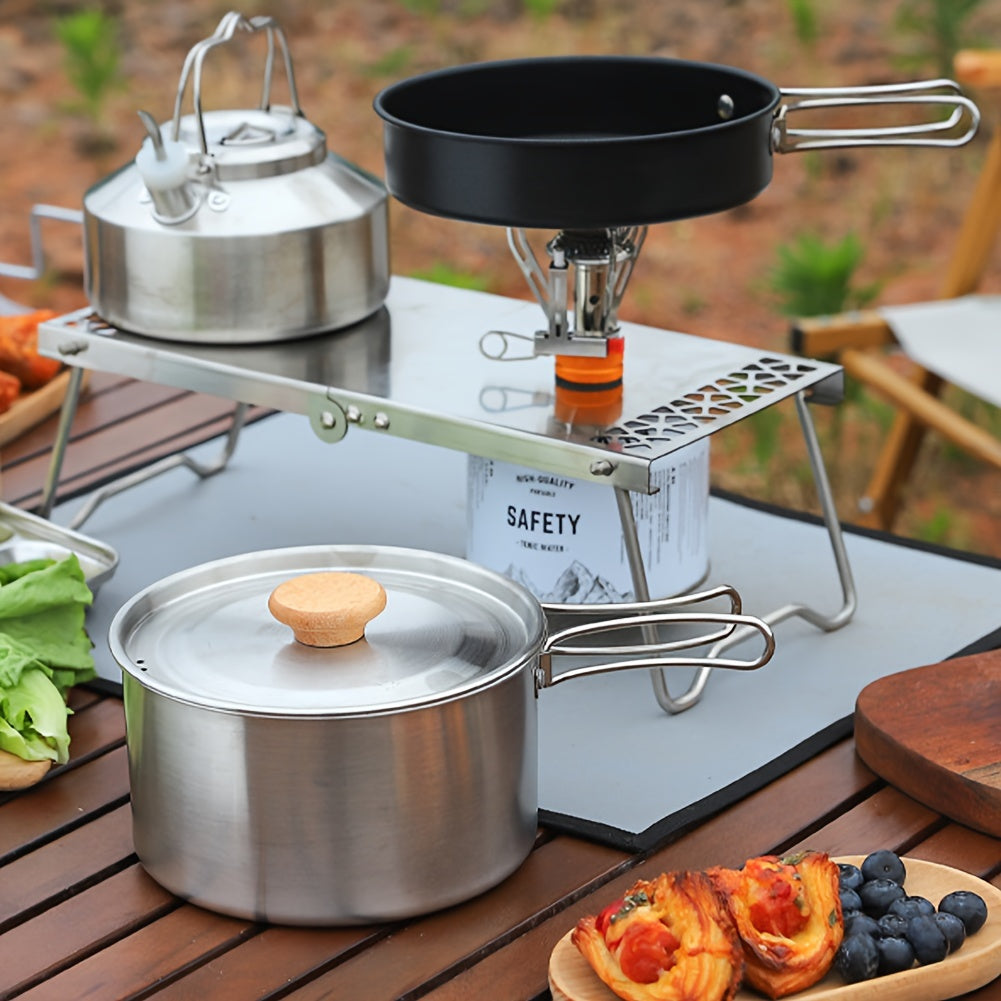 3pcs Outdoor Stainless Steel Cookware Set for Camping