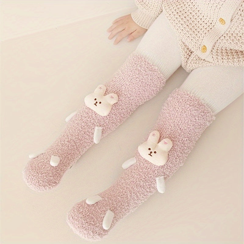 Baby Girl's Non-slip Winter Solid Plush Sleep Socks