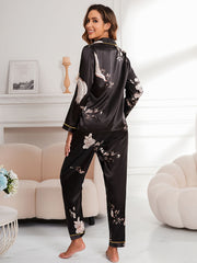 Floral Print Pajama Set Long Sleeve Top & Pants