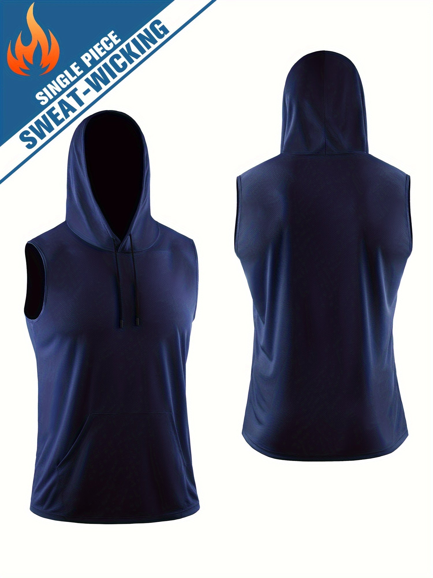 Men's Hooded Quick Drying Sports Vest Breathable Tank Top