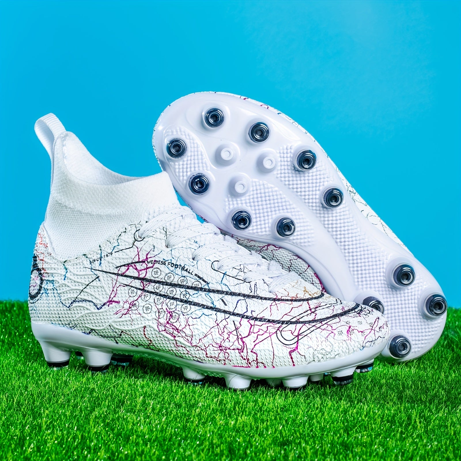 Spiked Soccer Shoes High Top Professional Outdoor Training Shoes