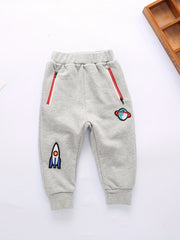 Dino Print Boys Soft Long Pants Spring Autumn Kids Clothing