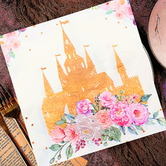 20pcs Princess Birthday Party Pink Napkins For Celebrations
