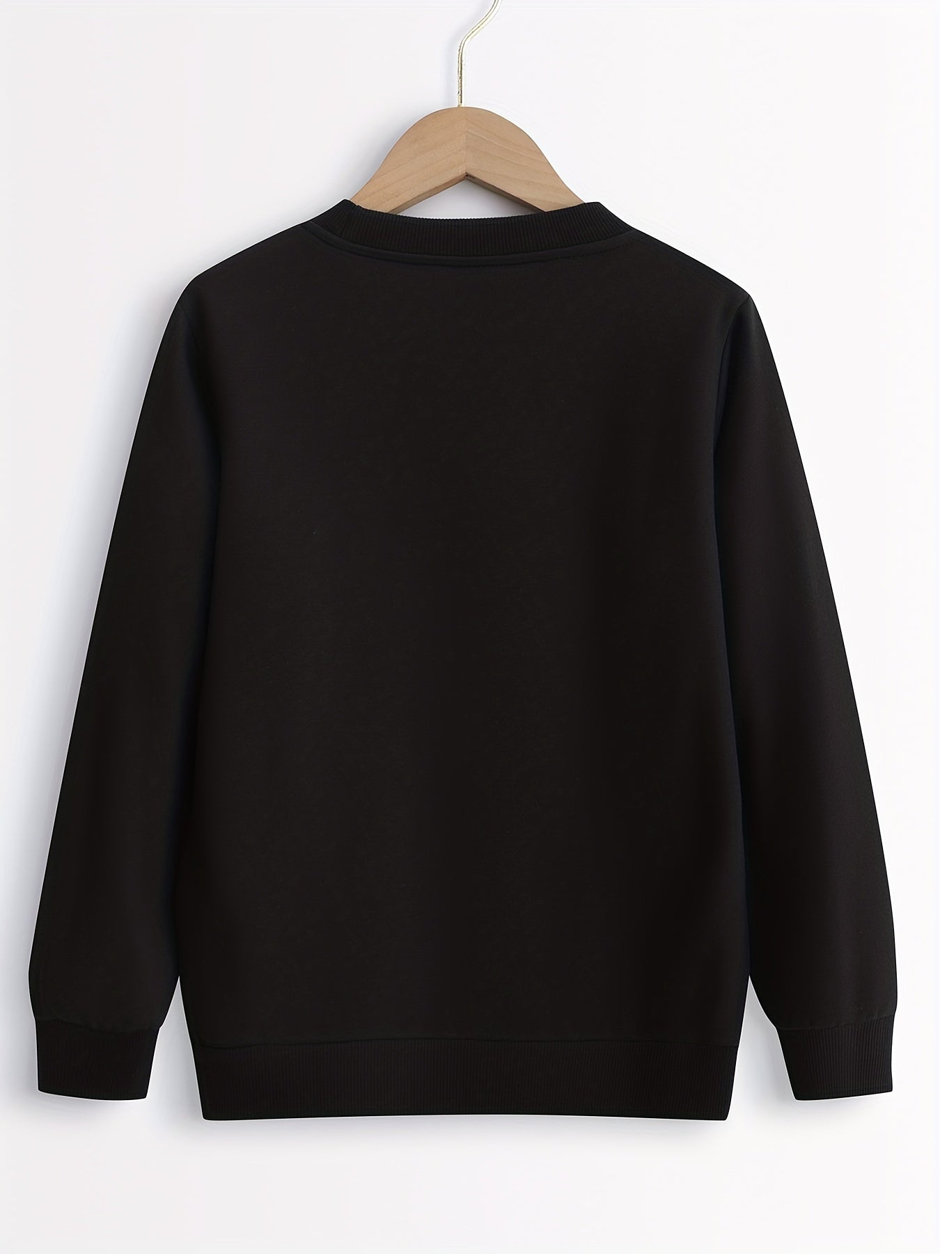 Girls Love Hearts Graphic Crew Neck Sweatshirt Top
