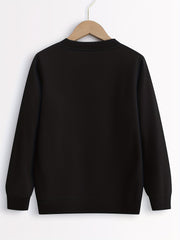 Girls Love Hearts Graphic Crew Neck Sweatshirt Top