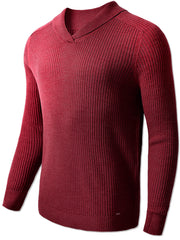 Retro Men's Shawl Collar Knitted Pullover Sweater