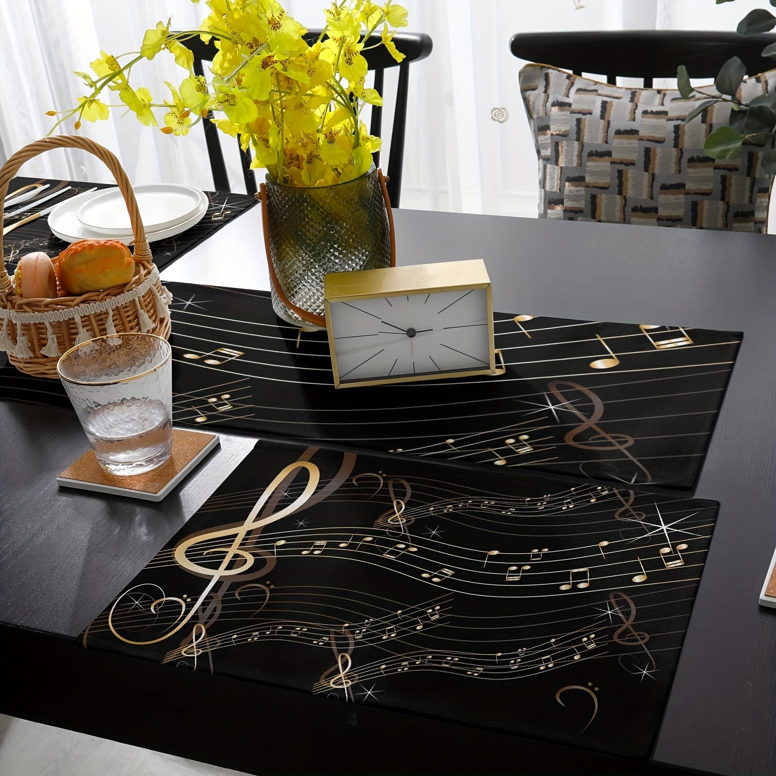 Music Note Table Runner 13x72 Inch