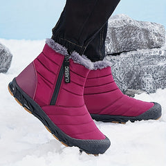 Women's Plush Thermal Snow Boots Side Zipper Non-slip Winter Ankle Boots