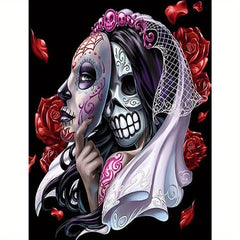 5D DIY Halloween Skull Woman Diamond Art Rhinestone Wall Decor