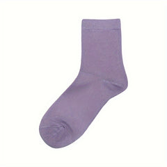 10 Pairs Women's Crew Socks Breathable & Comfy Mid Tube Stockings