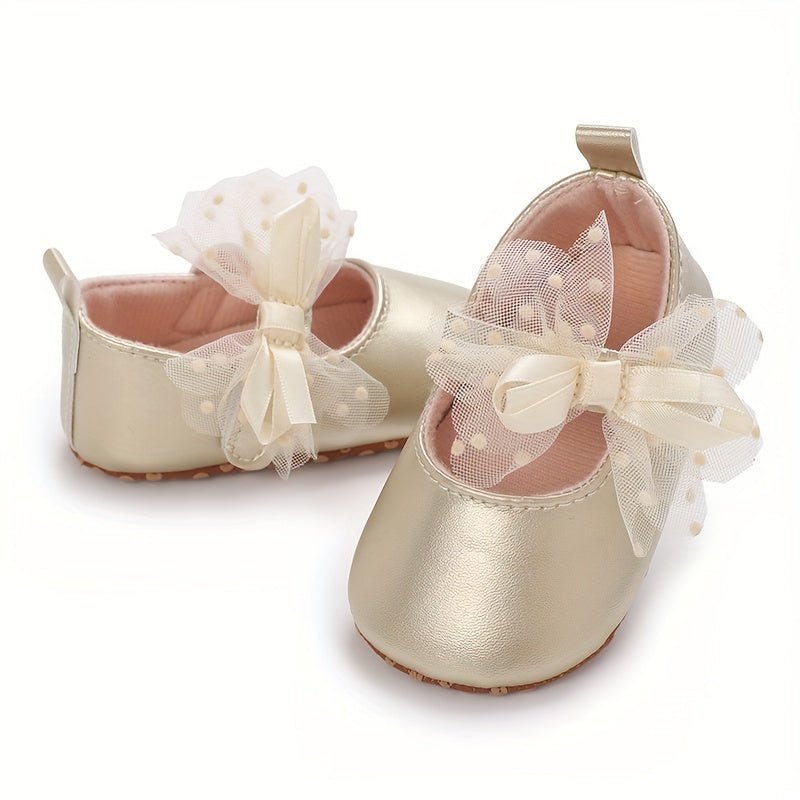 Bowknot Ballet Flat Shoes For Baby Girls Lightweight Non slip Walking Shoes